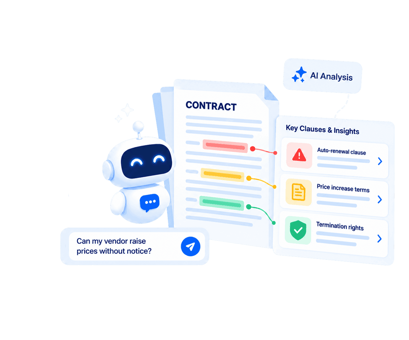 Contract chatbot showing answers from multiple models